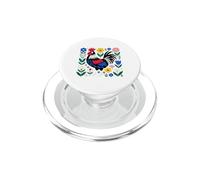 Scandi Folk Art Gallo Diseño Granjero Pollo PopSockets PopGrip para MagSafe