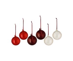 Scandi Living 6 Bolas de Navidad Clarity Ø8 cm Rojo