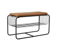 Scandi Living Banco/estante zapatero Nod 80x36x42 cm Black