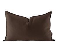 Scandi Living Funda de cojín de lino Calm 40x60 cm Chocolate Brown