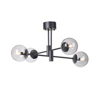 Scandi Living Lámpara de techo Solar negro 73 cm gris humo