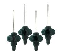 Scandi Living Set de 4 bolas de Navidad Spira Verde musgo