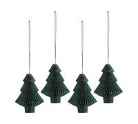 Scandi Living Set de 4 bolas de Navidad Tree Verde musgo