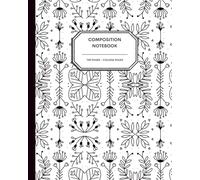 Scandinavian Folk Art Floral Notebook - 8x10” - 100 College Ruled Pages - Traditional Nordic Black & White Doodle Pattern Journal for Writing, School & Creativity