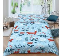 Scandinavian Folk Art Funda de Edredón Microfibra Suave 3 Piezas Estampado 3D Scandinavian Folk Arte Funda Edredon con Funda de Almohada a Juego Transpirable for niños Single（135x200cm）