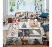 Scandinavian Folk Art Funda Edredon Microfibra de poliéster Juego de 3 Piezas Diseño 3D con Cremallera Scandinavian Folk Arte Funda de Edredón Incluye Funda de Almohada Suave for Ancianos （140x200cm）