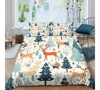 Scandinavian Folk Art Funda Edredon Microfibra Juego de Ropa de Cama de 3 Piezas Impresión 3D Cierre de Scandinavian Folk Arte Funda de Edredón Funda de Almohada a Juego Suave for Ancianos