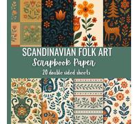 Scandinavian Folk Art Inspired Scrapbook Art Sheets: Scrapbooking Paper