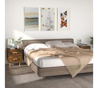 Scandinavian Nightstand Set of 2, Smoked Oak Finish with 2 Drawers and Solid Eucalyptus Legs, 40x35x47.5 cm Bedside Table for Modern Home Decor, Multi-Functional Storage Furniture