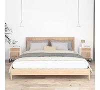 Scandinavian Nightstand Set of 2, White Wood and Iron Side Table with Drawer & Storage Shelf, 40x30x55.5 cm, Modern Bedroom Furniture for Home Decor