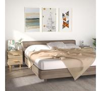 Scandinavian Nightstands Set of 2, Sonoma Oak Finish 40x35x47.5 cm with 2 Drawers & Solid Eucalyptus Legs, Bedside Table for Home Decor, Living Room or Bedroom