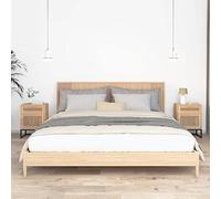 Scandinavian Nightstands Set of 2 with Drawer & Storage Shelf, 40x30x55.5cm Side Tables with Metal Legs for Bedroom, Living Room, Durable Plywood and Iron Modern End Tables