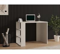 Scandinavian Study Desk White 90 x 70 x 50 cm | 100% melamina revestida de partículas, 18 mm de Grosor, Multiuso con numerosas bandejas y Almacenamiento