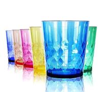 SCANDINOVIA - Juego de 6 vasos irrompibles de 400 ml - Vasos acrílicos de colores vibrantes - Reutilizables, sin BPA, aptos para lavavajillas - Bordes suaves