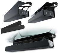 Scanfield Gestión de Cables Debajo de la Mesa, Juego de 2 canaletas para Escritorio, Soporte Modular, disipa el Calor, Bandeja para Cables espaciosa, Negro