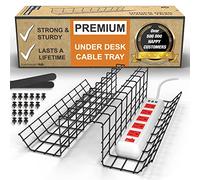 Scanfield Organizador de Cables Robusto y Espacioso Set 2, Bandeja con Flujo de Aire, Fácil de Instalar, Estante Modular para Escritorio, Negro