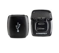 Scanstrut ROKK Flip Pro - Cargador USB - IPX4 Impermeable Dual USB-A y USB-C Puerto de Carga rápida | Enchufe de alimentación Marina y RV de 12/24 V