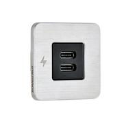 Scanstrut SC-TILE-21 - Enchufe de Carga USB-C Dual de Montaje Empotrado de 10-32 V | hasta 36 W en 12 V/60 W en 24 V | Perfil Ultra bajo de 40 mm de Huella | Bisel de Acero Inoxidable | Cargador USB