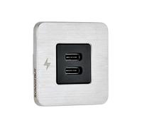 Scanstrut SC-TILE-21 - Enchufe de Carga USB-C Dual de Montaje Empotrado de 10-32 V | hasta 36 W en 12 V/60 W en 24 V | Perfil Ultra bajo de 40 mm de Huella | Bisel de Acero Inoxidable | Cargador USB