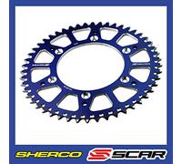 SCAR Corona Aluminio Antibarro compatible con SHERCO SER SERF 125 250 300 450, azul - 49 dientes