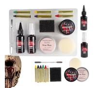 Scar Makeup Kit - Realistic Wound Cosmetic Fake Blood & Wax Prank Prop