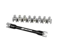 SCAR Tirador de Válvulas Moto Cross MX Enduro Trail (Llave de enradiar universal)
