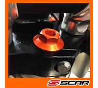 SCAR Tuerca Dirección Compatible con KTM SX SXF EXC TPI EXCF 125 150 250 300 350 450 500 03-23 - Naranja