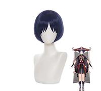 Scaramouche Cosplay Wig Game Genshin Impact Dark Blue Short Heat Resistant Synthetic Wigs Halloween Cosplay Anime Wigs