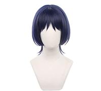 Scaramouche Peluca de Cosplay corta recta azul Bob pelucas de repuesto para juego mujeres niñas Genshin Impact Cos Fiesta Festival Halloween Navidad (Scaramouche)