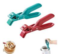 Scarcelye Hot Plate Gripper,Non-Slip Heat Insulation Anti-Scald Clip,Multi-Purpose Anti-Scald Bowl Holder Clip,Hot Plate Gripper Lifters Tongs for Bowls Pans Dishes (Red + Green)
