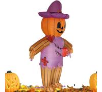 Scarecrow Outfit - Inflatable Pumpkin Head Design - Funny Costumes Wear