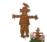 Scarecrow Rusty Garden Stake | Metal Vintage Scarecrow Yard Signs with Stakes- Garden Stakes Autumn Harvest Yard Sign | Art Metal Ýard Ground Śtakes Decoration For Fence Ornament