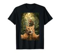 Scared Cat Selfie Tiger Jungle Funny Cat Meme Orange Tabby Camiseta