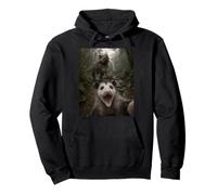 Scared Zarigüeya T Rex Selfie Dinosaurio Meme Divertido Zarigüeya Sudadera con Capucha