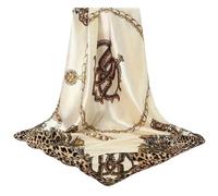 Scarf Shack Pañuelo cuadrado de seda para mujer, pañuelo para dormir, pañuelo multicolor con estampado de diseñador, Md-12, 90cm X 90cm