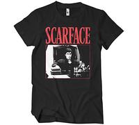 Scarface Licenciado Oficialmente Tony Montana - The Power Hombres Camiseta (Negro), X-Large
