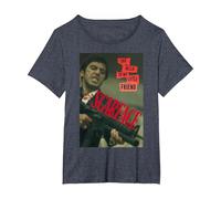 Scarface Say Hello To My Little Friend Photo Camiseta, Mujer Tallas Grandes, Azul Jaspeado, 1XL Grande