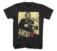 Scarface Tony Montana Big Gun Action Men's T Shirt Say Hello to my Little FriendBlackXXL