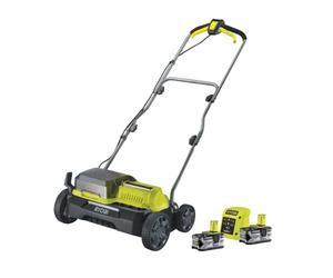 Scarificatore / Aeratore - Ryobi - Brushless - ? 35 Cm - 2 In 1 - Contenitore Flessibile Da 55 L - 2 Batterie 36v (18v One+?) 4 Ah + 1 Caricabatterie