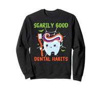 Scarily Buenos Hábitos Dentales Odontología Dental Halloween Sudadera