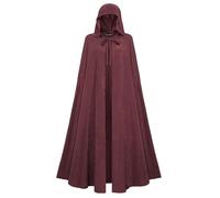 Scarlet Darkness Capa medieval renacentista con capucha para mujer, disfraz de hobbit para Halloween, color vino