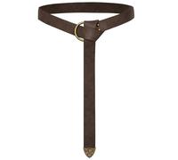 Scarlet Darkness Cinturón medieval de cuero, accesorio renacentista, cinturón pirata vikingo, Café, Talla única