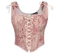 SCARLET DARKNESS Corsé floral para mujer, chaleco estilo cabañero, con cordones, vintage, medieval, renacentista, corsé, Margarita Rosa, 46