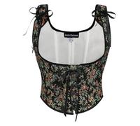 SCARLET DARKNESS Corsé Renacentista para Mujer con Cordones Frontales Underbust Bustier Top Corsés Florales Chaleco, 40