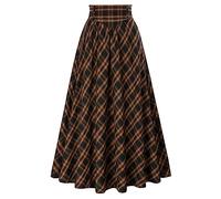 SCARLET DARKNESS Falda de traje tradicional victoriano para mujer, cintura alta, con cordones, medieval, maxi falda, XXL