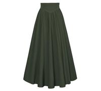 SCARLET DARKNESS Falda estilo victoriano para mujer, estilo medieval, cintura alta, maxi, verde oscuro, S