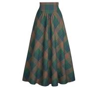 SCARLET DARKNESS Falda medieval para mujer, cintura alta, con cordones, maxi falda, Verde Plaid, M
