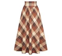 Scarlet Darkness - Falda victoriana de traje para mujer, de cintura alta, con cordón, medieval, maxi, XL