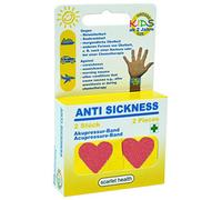 scarlet health Banda de acupresión «Sea», 1 par contra náuseas y enfermedades marítimas, para adultos y niños, banda antináuseas para la muñeca, 2 bandas elásticas (corazón)