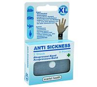 scarlet health Banda de acupresión «Sea», 1 par contra náuseas y enfermedades marítimas, para adultos y niños, banda antináuseas para la muñeca, 2 bandas elásticas (gris XL)